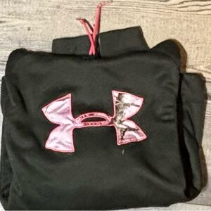 Under Armour olive green and Pink Logo Hoodie